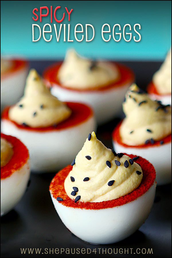 Spicy Deviled Eggs | She Paused 4 Thought