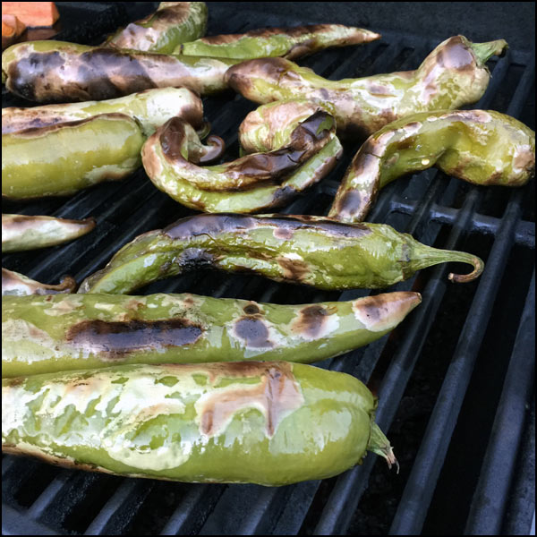 hatch chiles on grill | She Paused 4 Thought