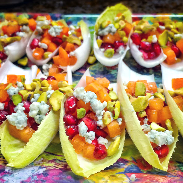 Persimmons & Pomegranate Endive Cups | She Paused 4 Thought