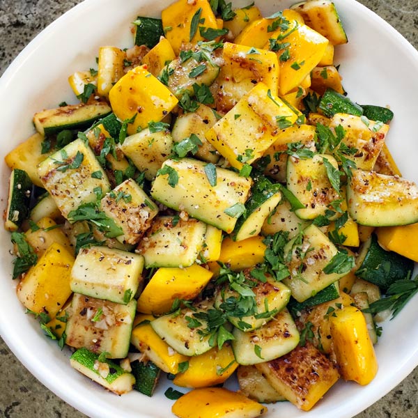 pan seared summer squash from Secrets of the Southern Table by Virginia Willis