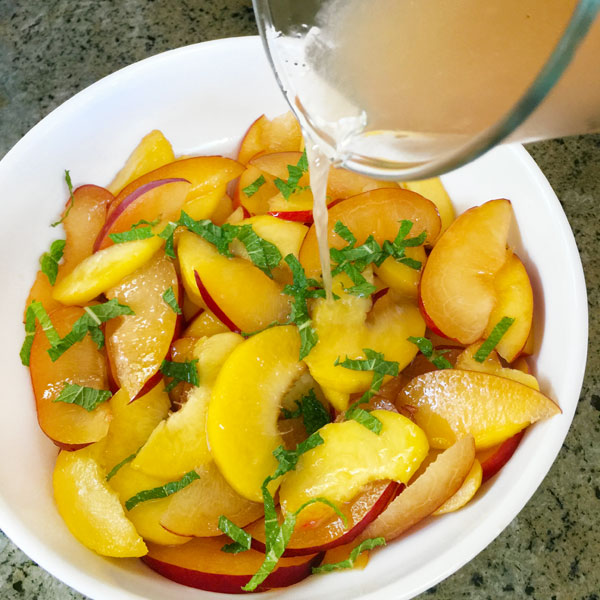 Stone fruit with Ginger-lime Syrup from Once Upon a Chef cookbook