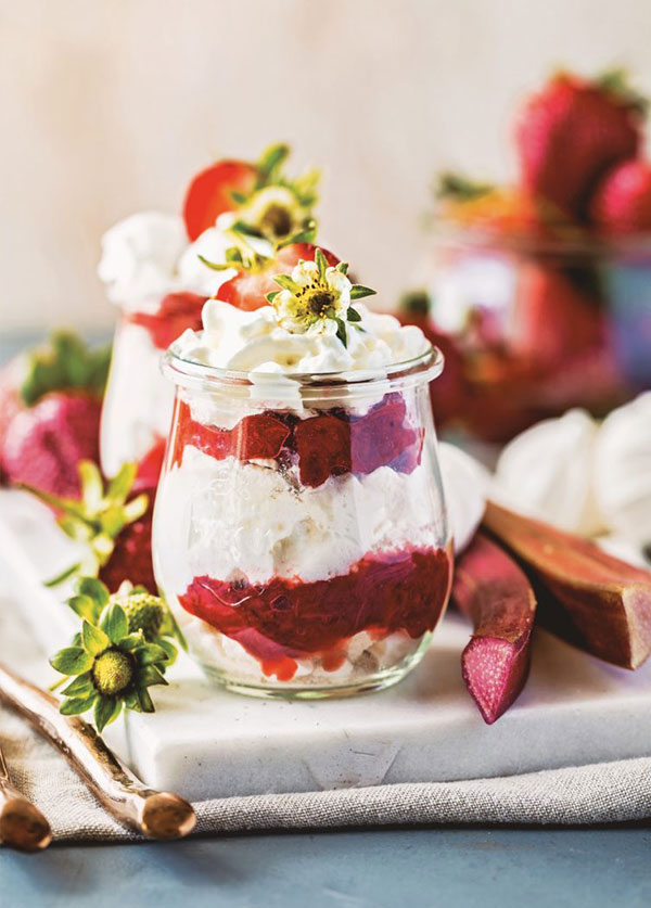 strawberry rhubarb eton mess from Decadent Fruit Desserts