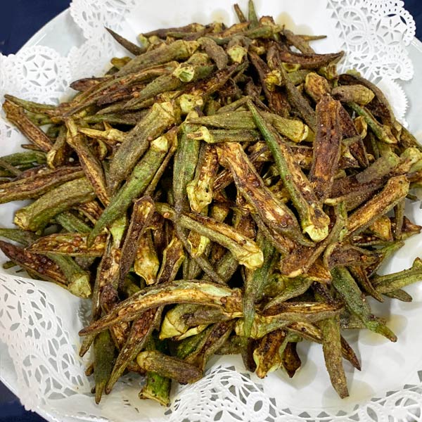 Fried Okra Chips from The Karachi Kitchen