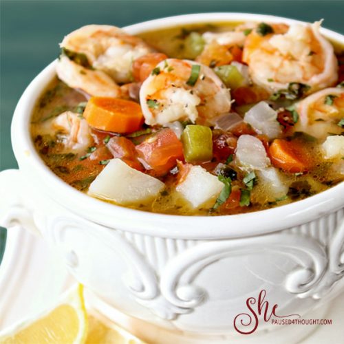 Shrimp Soup from Delicious El Salvador Cookbook